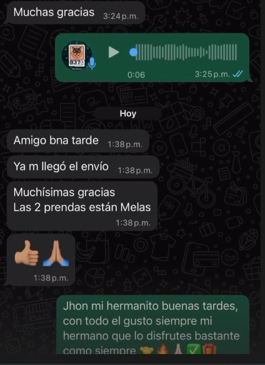 Mensaje de un cliente de B370
