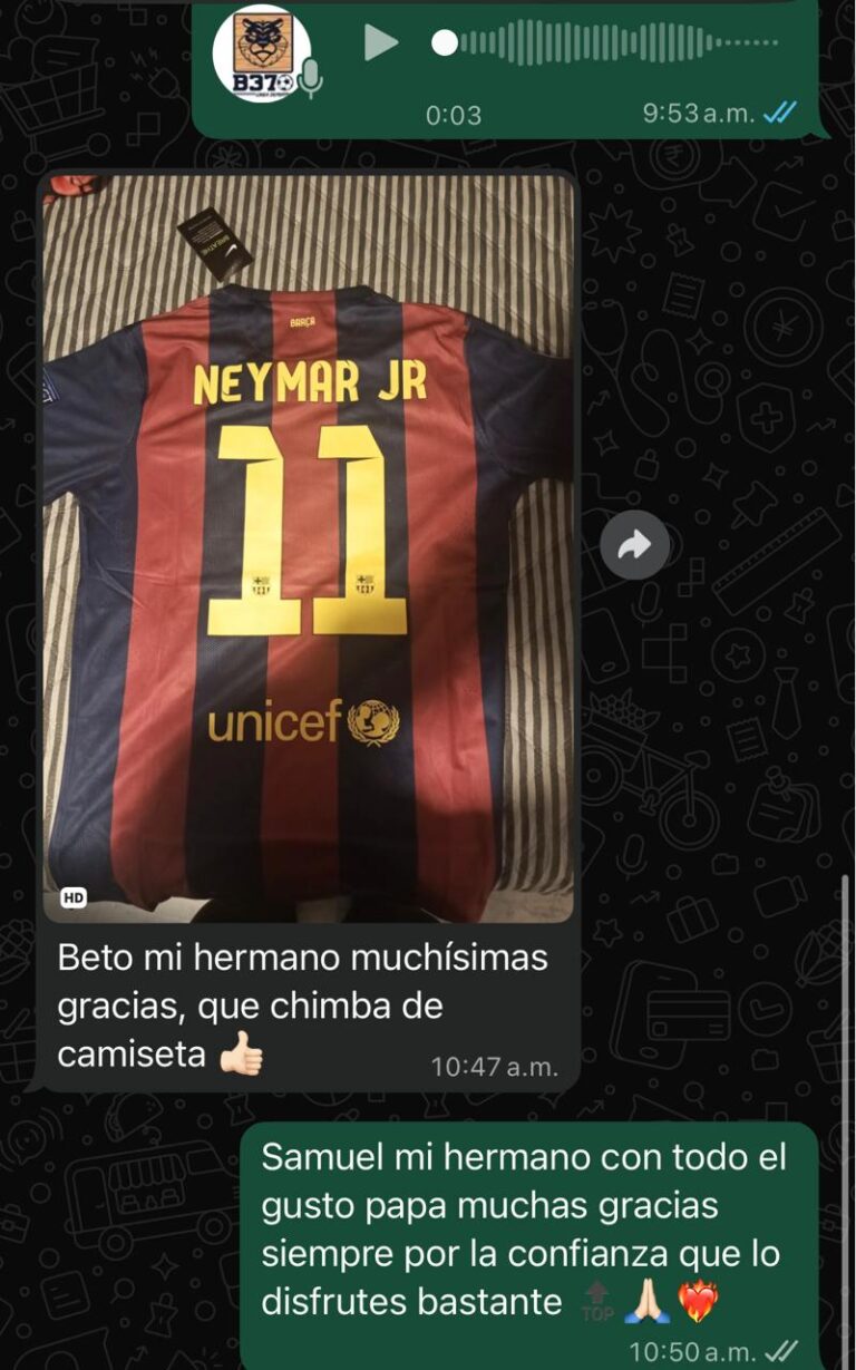 Mensaje de un cliente de B370