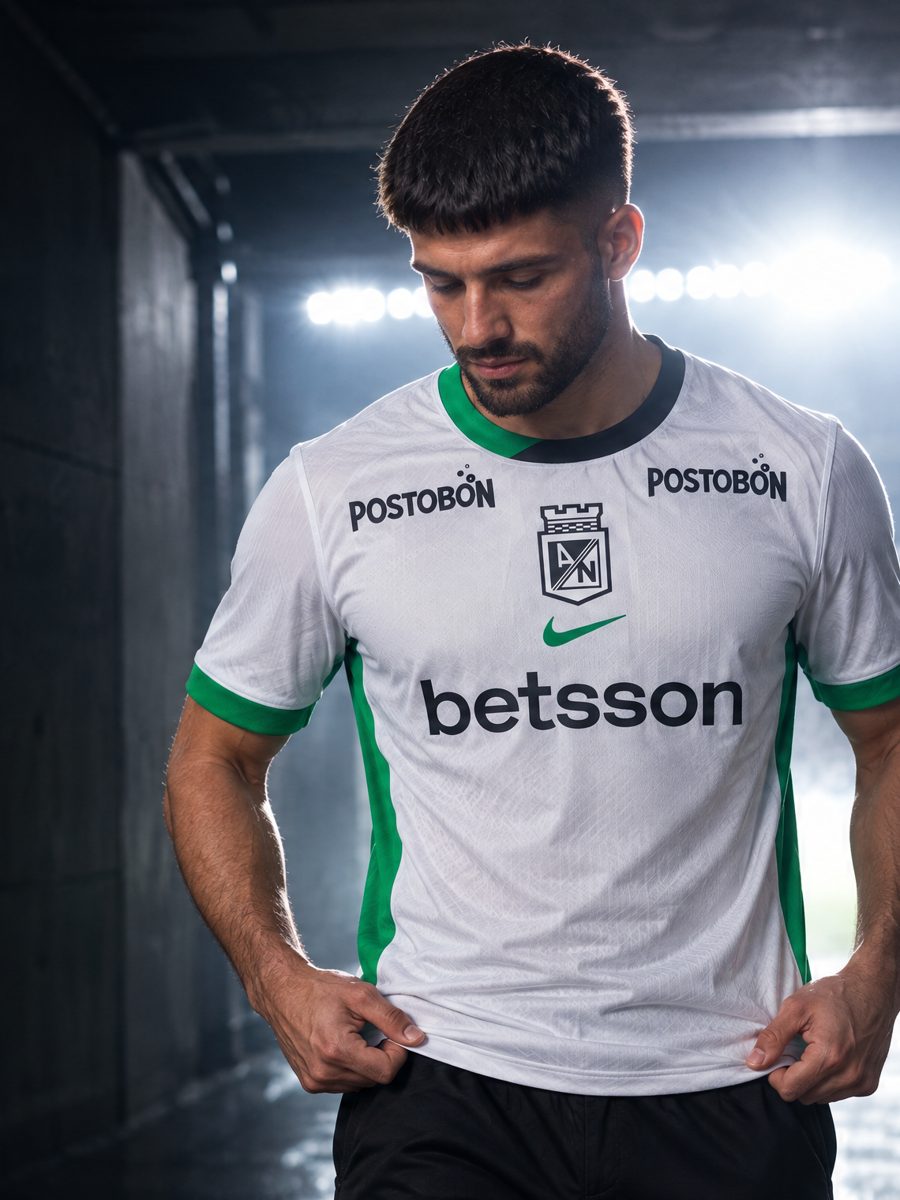 Hincha con la camiseta puesta en el túnel antes del partido